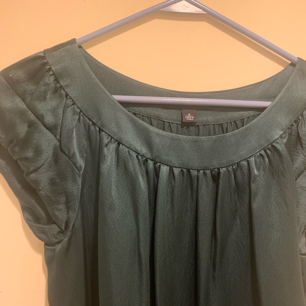 Green silk dress